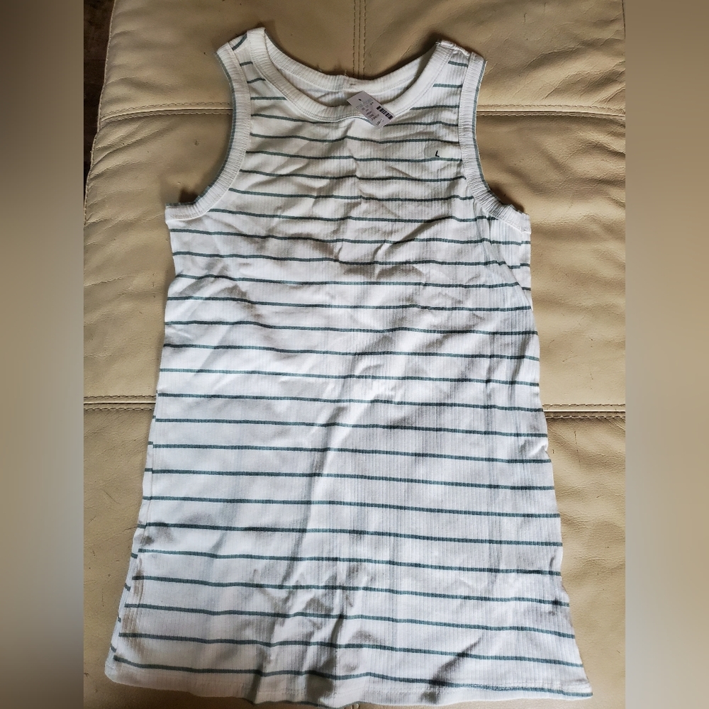 Maurices nwt white and green striped highline tank
